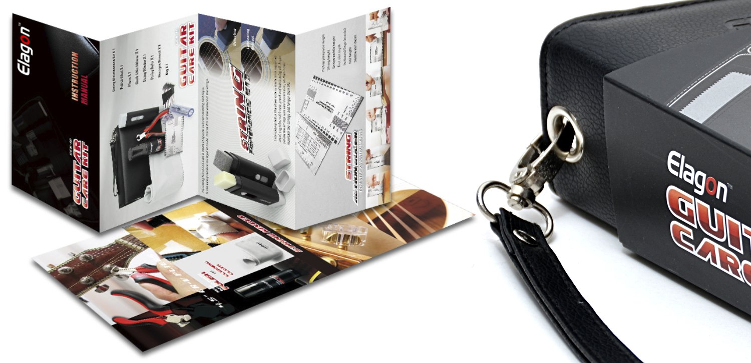 Elagon (ST) Guitar Pro Care Cleaner Kit Bundle Allen Keys, Guitar & Bass String Winder, String