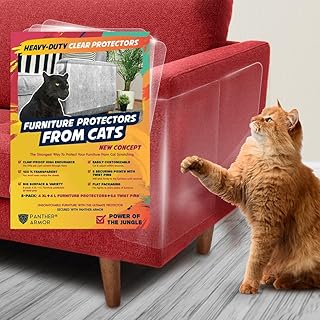 Panther Armor Furniture Protector, 8-Pack, Heavy Duty Anti-Scratch Cat Couch Protector, Transparent