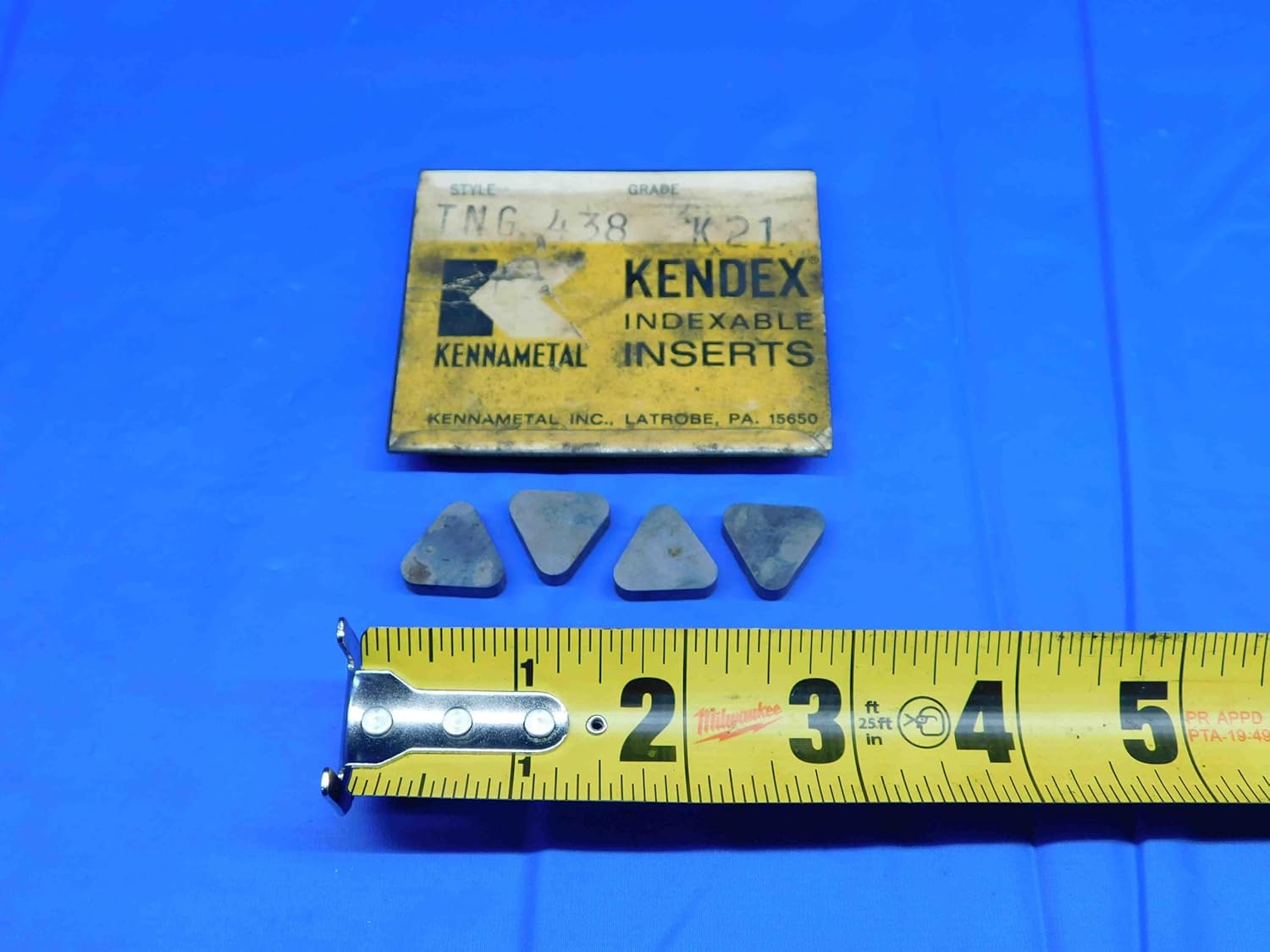 M & J Tooling LLC 4pcs New KENNAMETAL KENDEX TNG 438 K21 Carbide Turning Inserts Made in USA - BR4527RDT