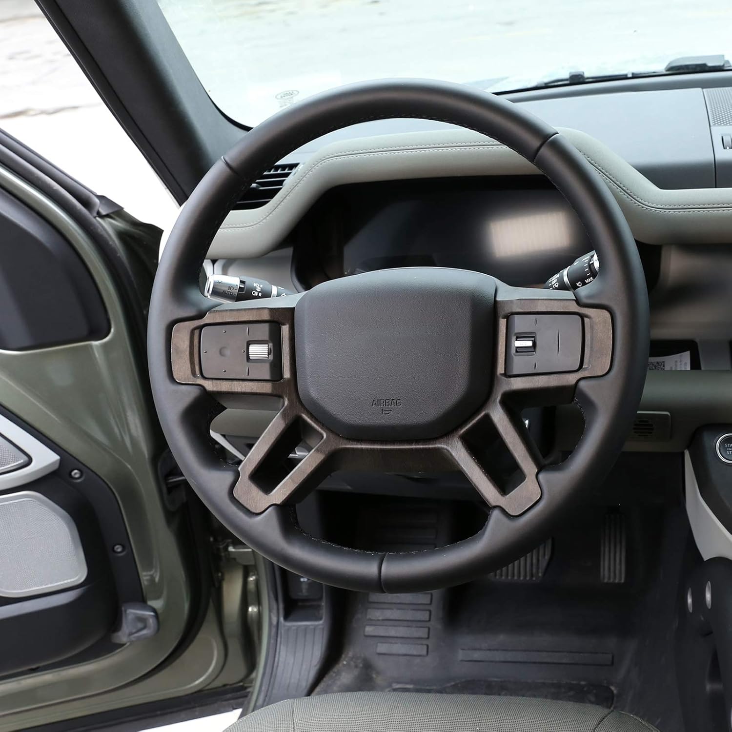 for Land Rover Defender 110 2020 Accessories ABS Interior Steering Wheel Decoration Cover Trim Car Accessories (Oak Wood Grain)