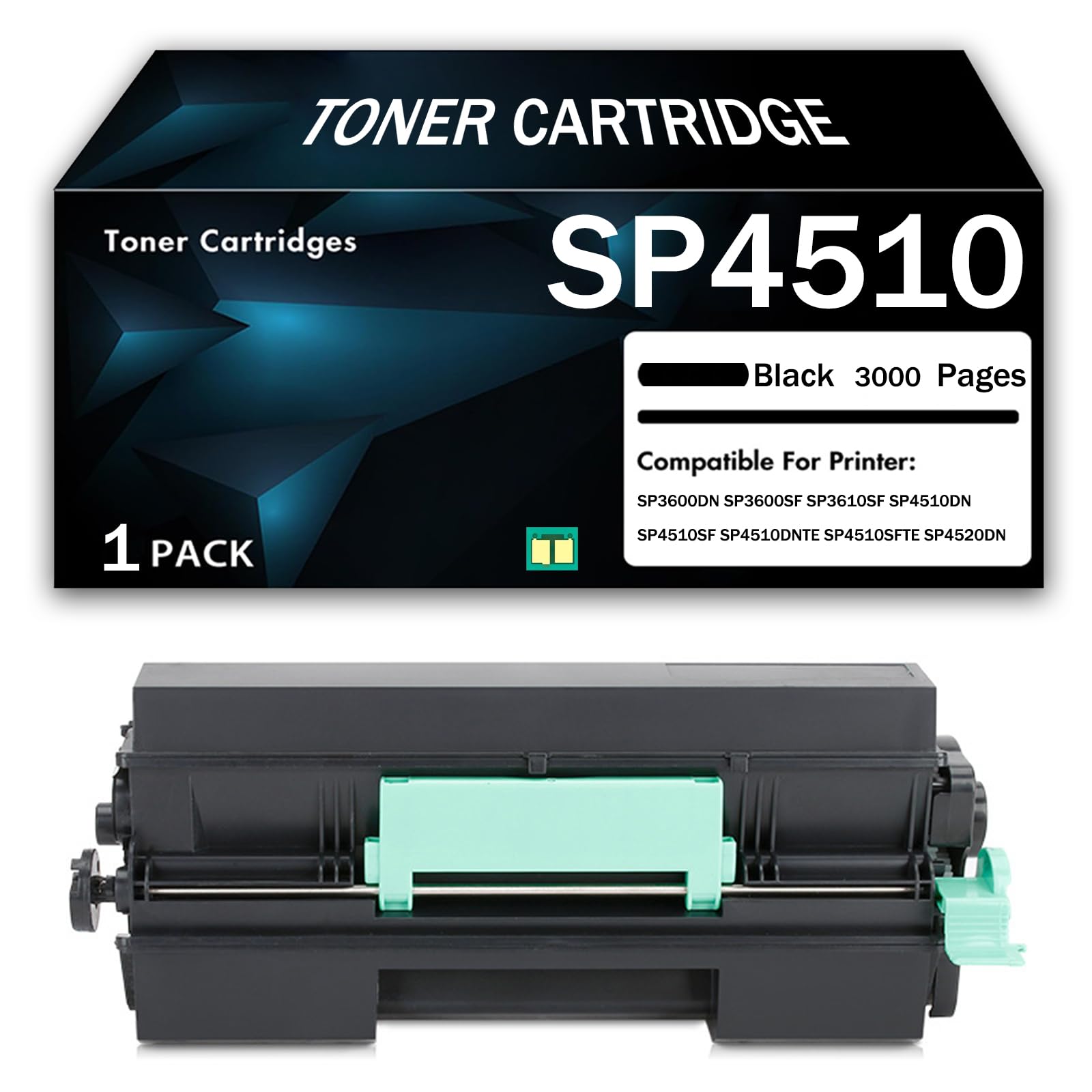 Cartucho de tóner compatible Ricoh SP4510, cartucho de tinta negra con chip