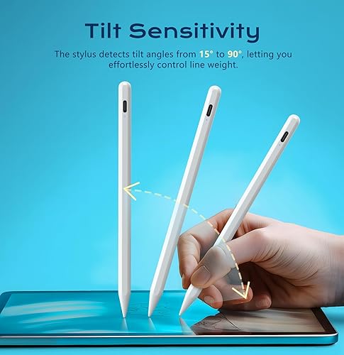 Miniatura 6 de Lápiz óptico para iPad de 9ª y 11ª generación, 5X lápiz digital de carga rápida, compatible con Apple iPad Pro 2018-2025 de 11 pulgadas, 12.9