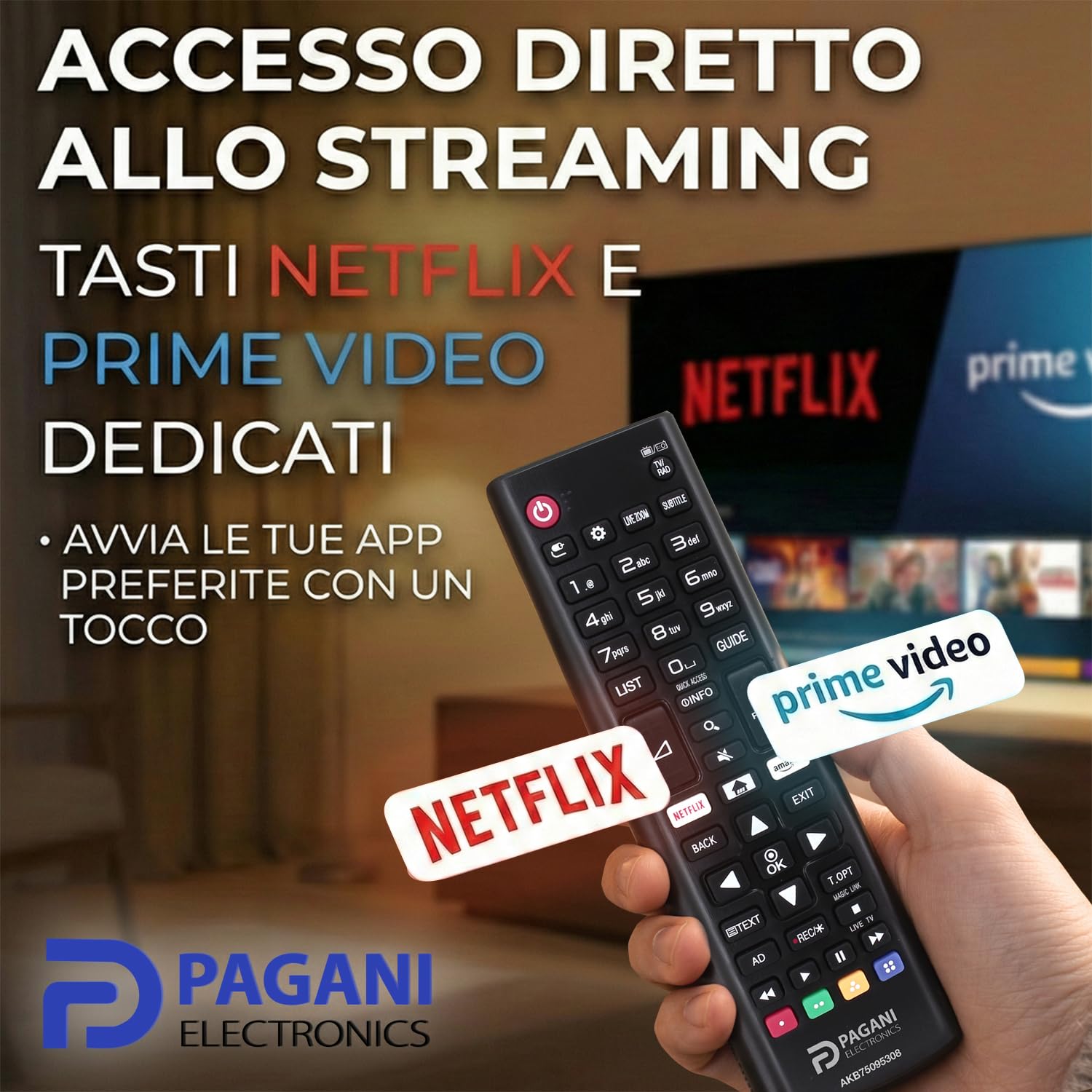 Universal Remote Control LG AKB75095308 Compatible with LG Smart TV, LED, LCD, OLED, UHD, 4K, HD, WebOS, No Configuration, Batteries Included, Italian Company, Tested in Italy - 5