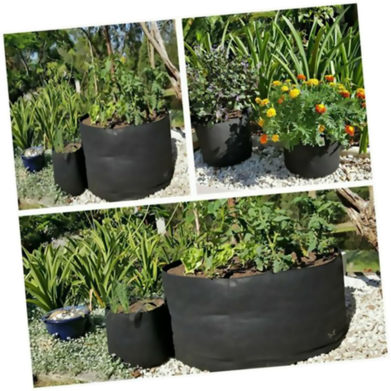 Lot De 9 Poches De Plantation en Feutre 20x25 Cm pour Culture Intérieure Et Extérieure Légumes Succulentes Drainage Lent Et Isolation Thermique