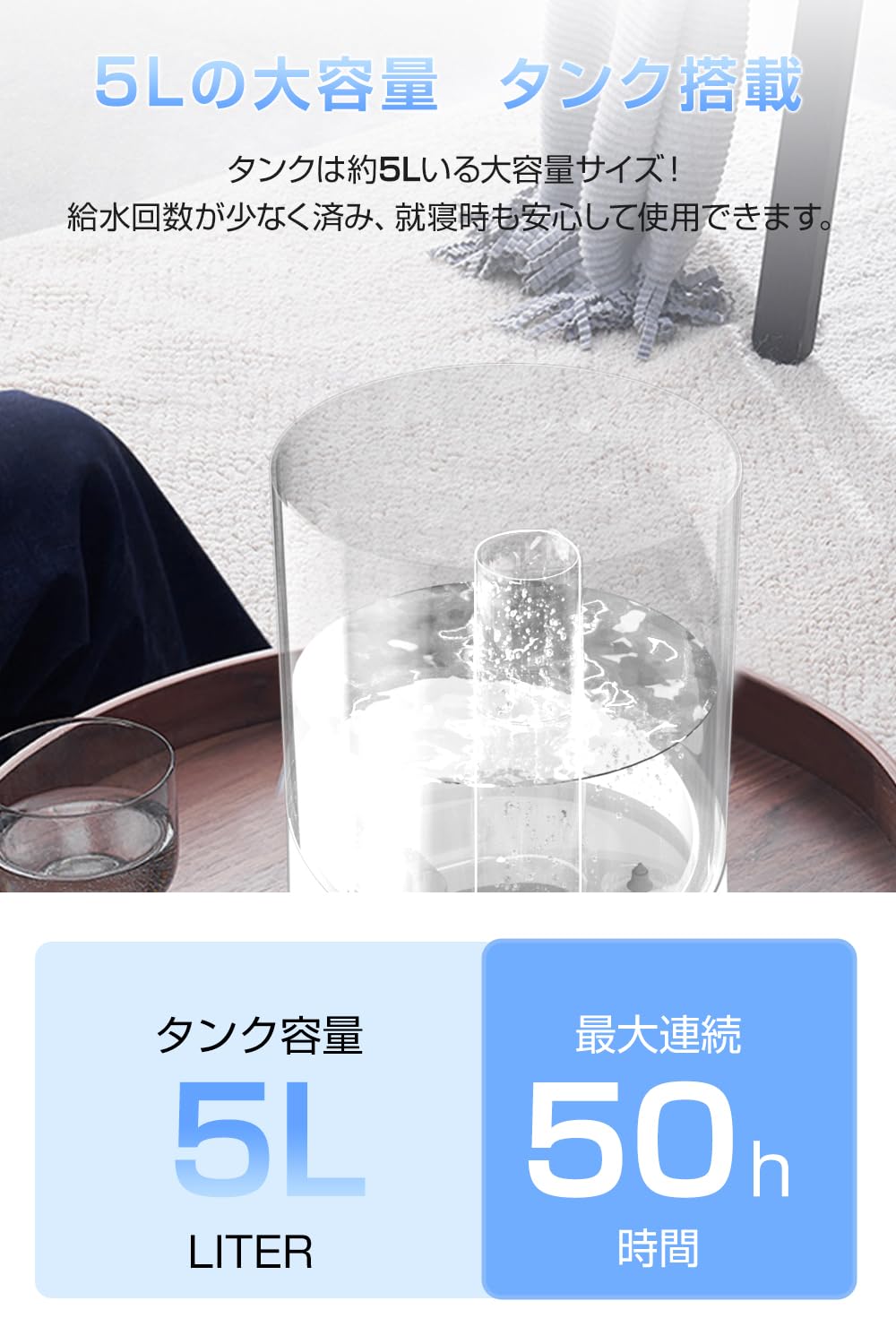 Amazon.co.jp: 【2024年新登場 & マイナスイオン】 加湿器 大