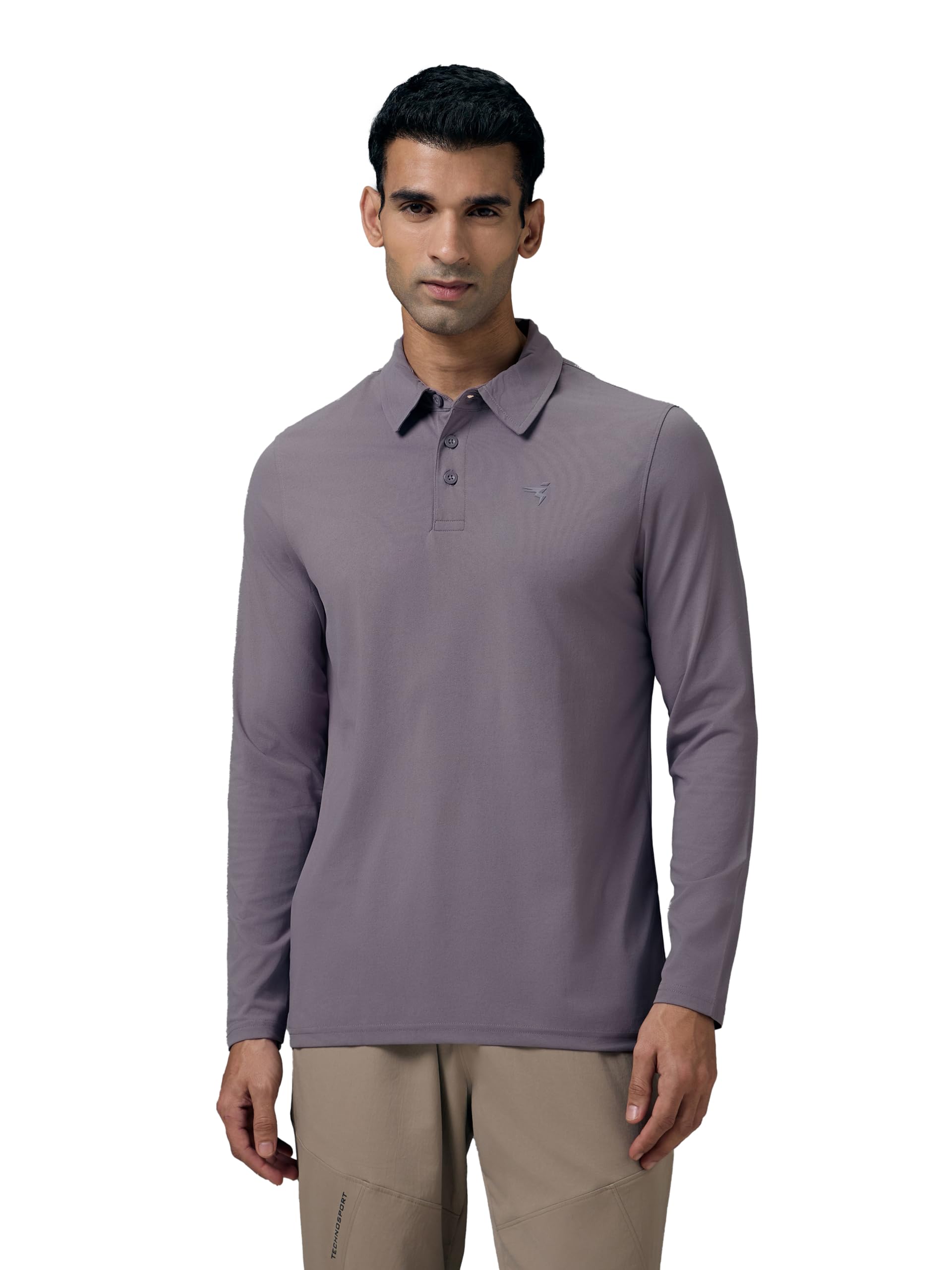 technosport Mens Slim Fit Solid Full Sleeve Cotflex Polo T-Shirt for Regular and Casual Uses-picture-36