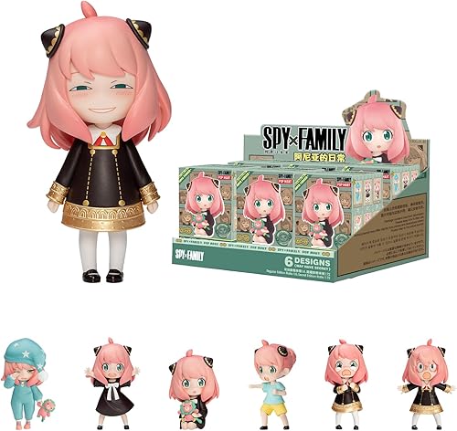 POP MART Spy × Family Anya's Daily Life Series Figuras de diseño aleatorio, juguetes misteriosos para decoración moderna de Halloween para el hogar,