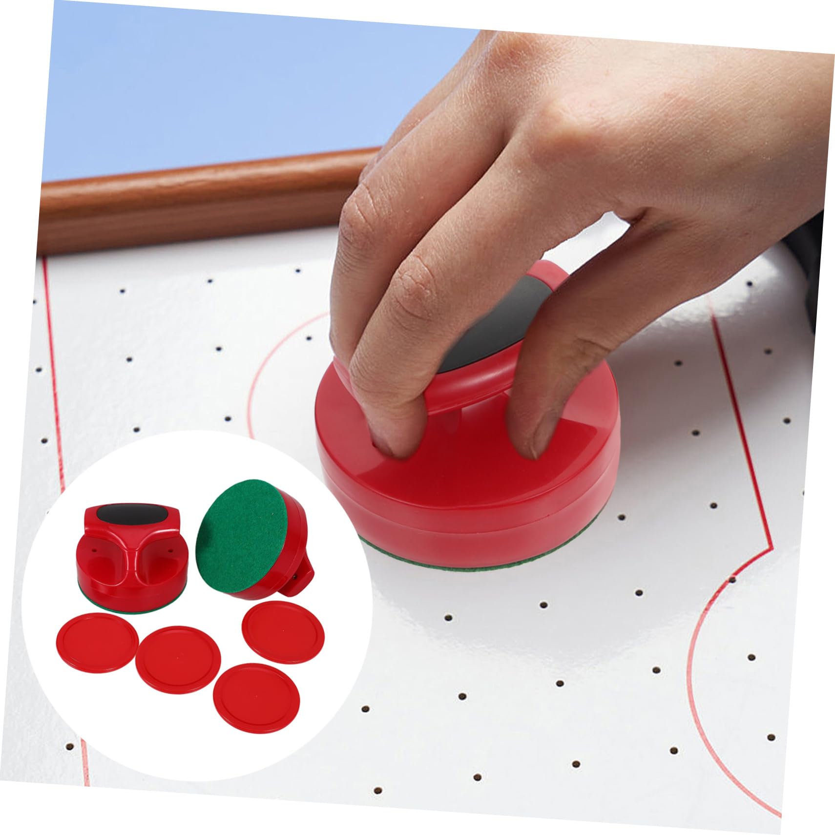 VICASKY 4 Sets Air Hockey Set Tisch Hockey Schieber Tisch Schieber Pucks Ersatz EIS Puck EIS er Paddel Versandzubehör Partyzubehör s