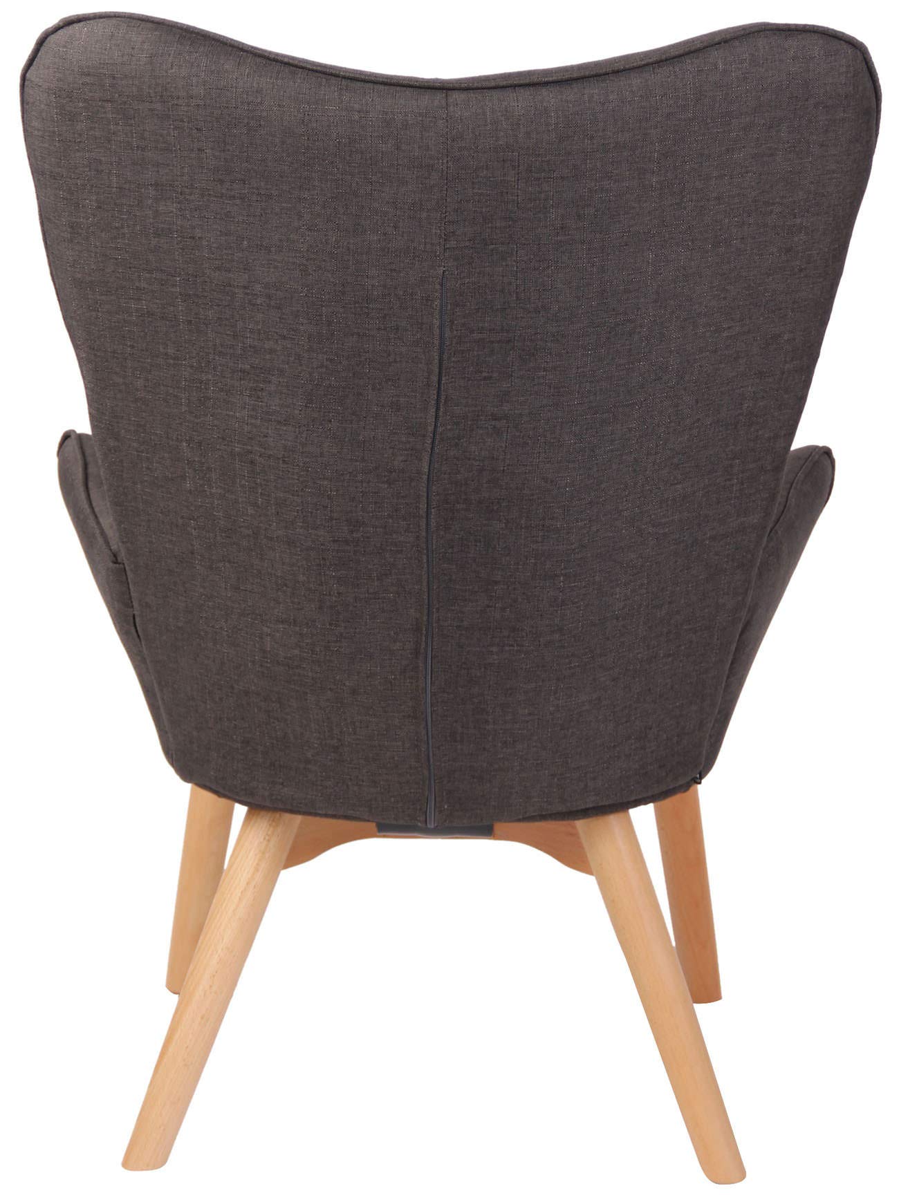 CLP Sillón Orejero Nórdico Durham Tapizado En Tela I Butaca De Salón En Estilo Escandinavo I Sillón De Lectura con Base De Madera I Color: Color:Gris Oscuro