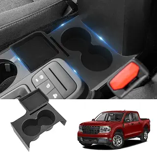 Zekrom センターコンソールカップホルダー。Ford Maverick 2022 2023 2024に対応。デュアルカップホルダーアームレストボックスインサート エキスパンダーオーガナイザートレイ マットアクセサリー付き