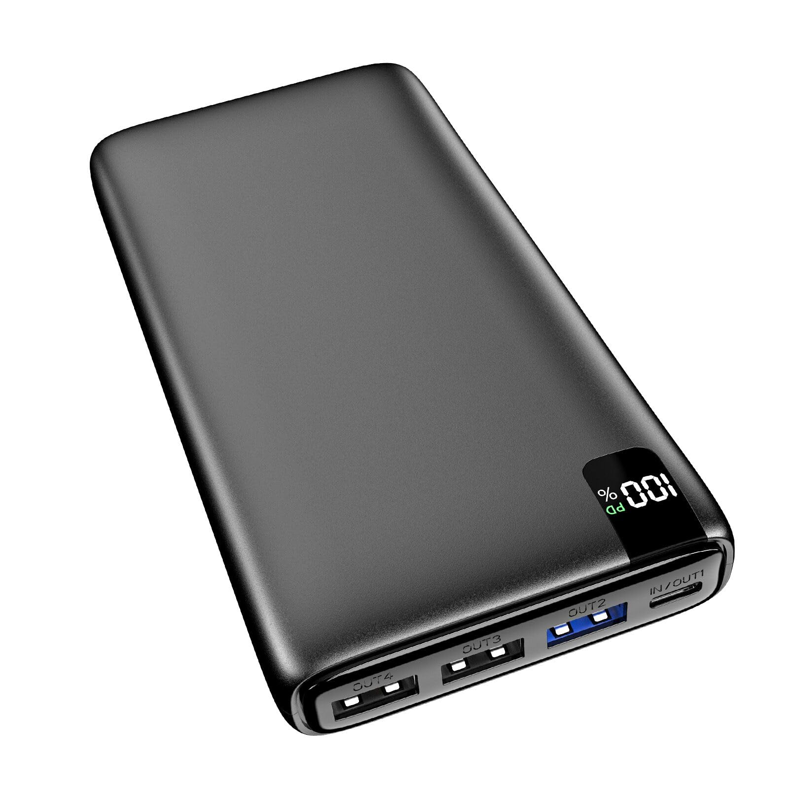 Fandealo-Power-Bank-26800mAh-Batteria-Esterna – PD QC 3.0 22.5W USB-C Ricarica Rapida Caricabatterie Portatile con 4 Uscite & Display LED, Caricatore Portatile per Telefoni, Tablet