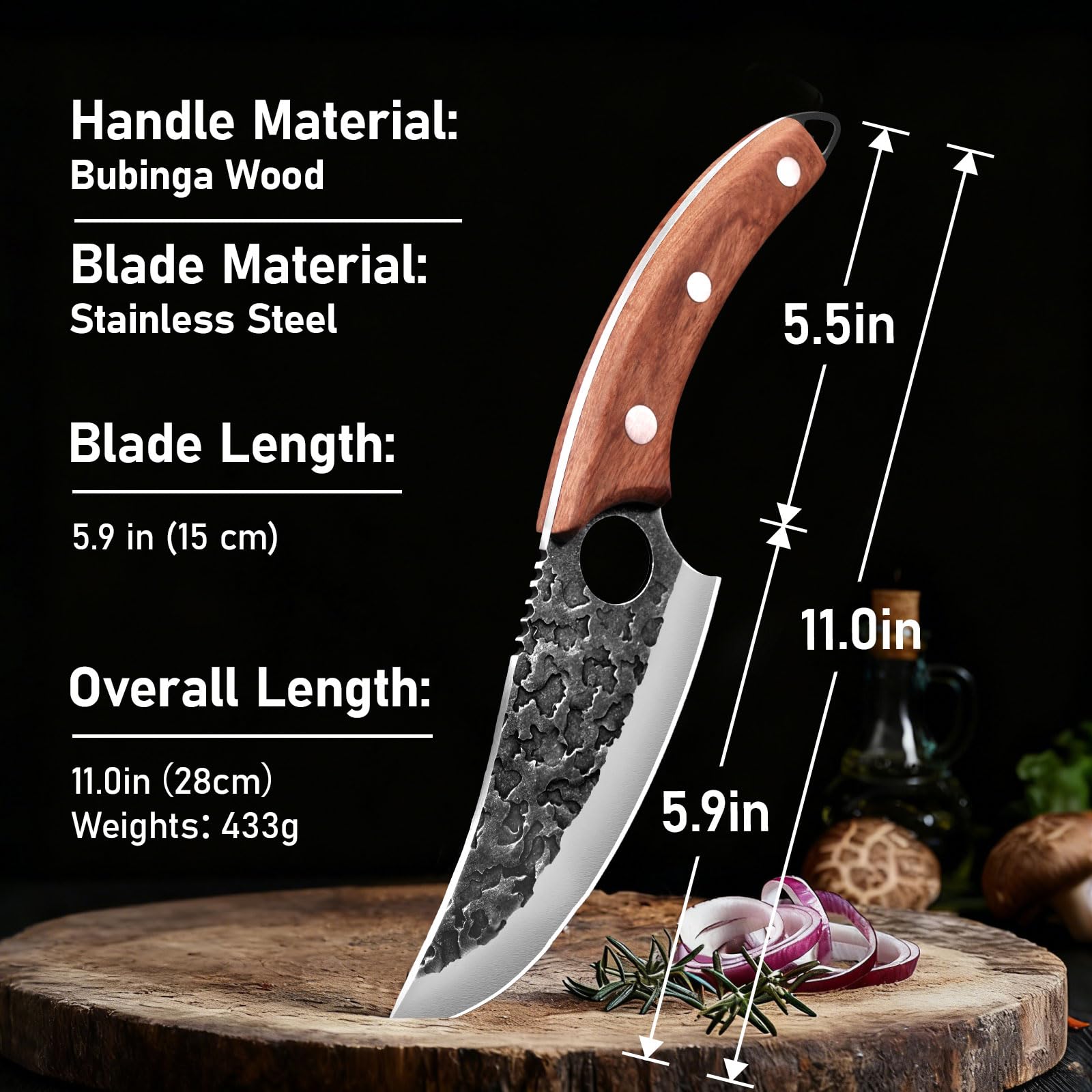 Birthday Gifts for Men Dad Husband - Chef Knife, Kitchen Knife for Cooking, Unique Gifts for Men Boyfriend Him, Hand Forged High Carbon Steel Knife for Home Outdoor BBQ Camping Christmas, 6 Inch — Amazon image 3
