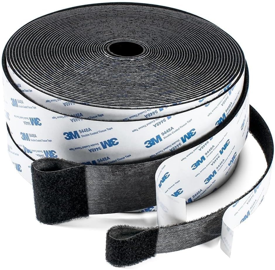 Heavy Duty Hook & Loop Tape 2M x 25mm – Extra Strong Self Adhesive Nylon Fastener Roll, Industrial Grade Sticky Back Tape for DIY Projects, Crafts, Sewing, Cable Management, Home & Office Organization