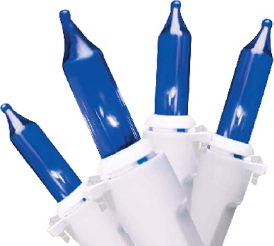 Brite Star 100 Count Professional Series Mini Light Set, White Wire, Blue