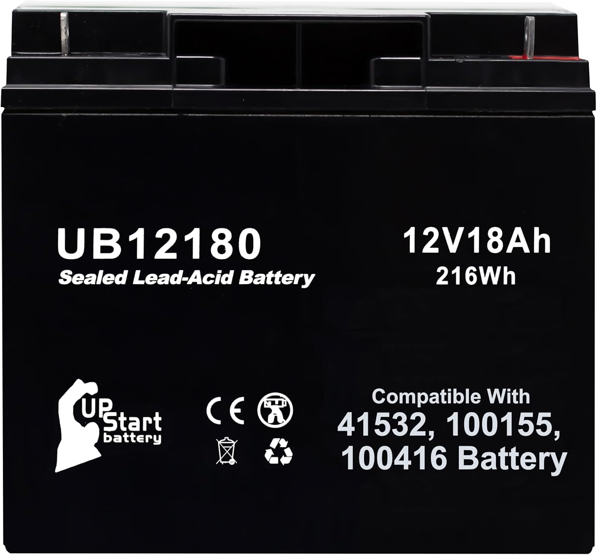 UB12180 12V 18Ah Replacement for Champion Generator 100155 Battery - Compatible with Champion Model 41532 100416 Battery Electric Start Rechargeable SLA Batteries Parts