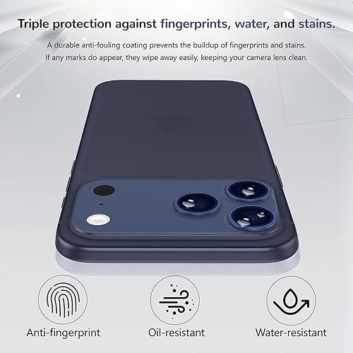 Miniatura 9 de ZXZone for iPhone 17 Pro Camera Lens Protector, Strong Adhesion Aluminum alloy & Sapphire Glass material Drop Protection 9H Tempered Glass Camera