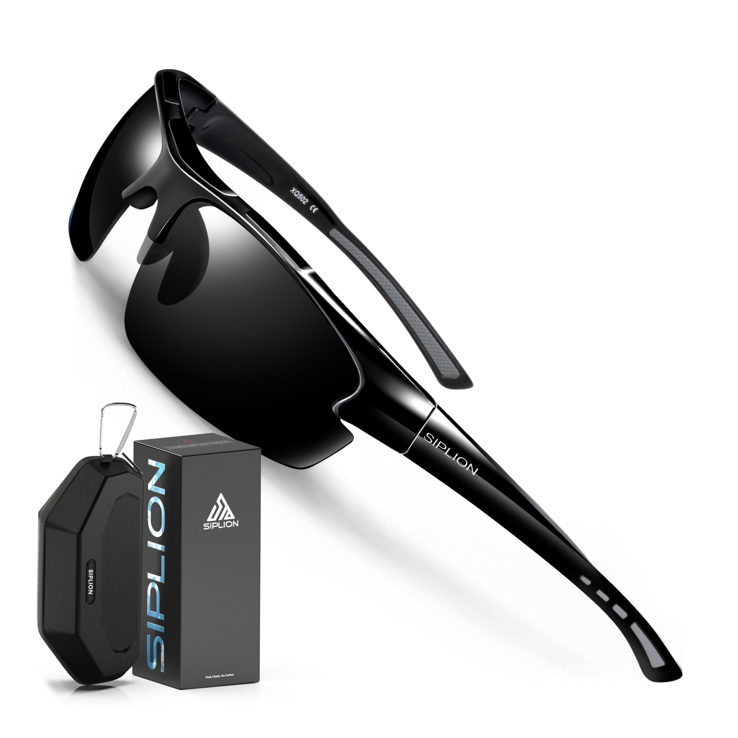 SIPLION Herren Sonnenbrille UV400 Schutz Polarisiert Superleichtes Rahmen CAT 3 CE