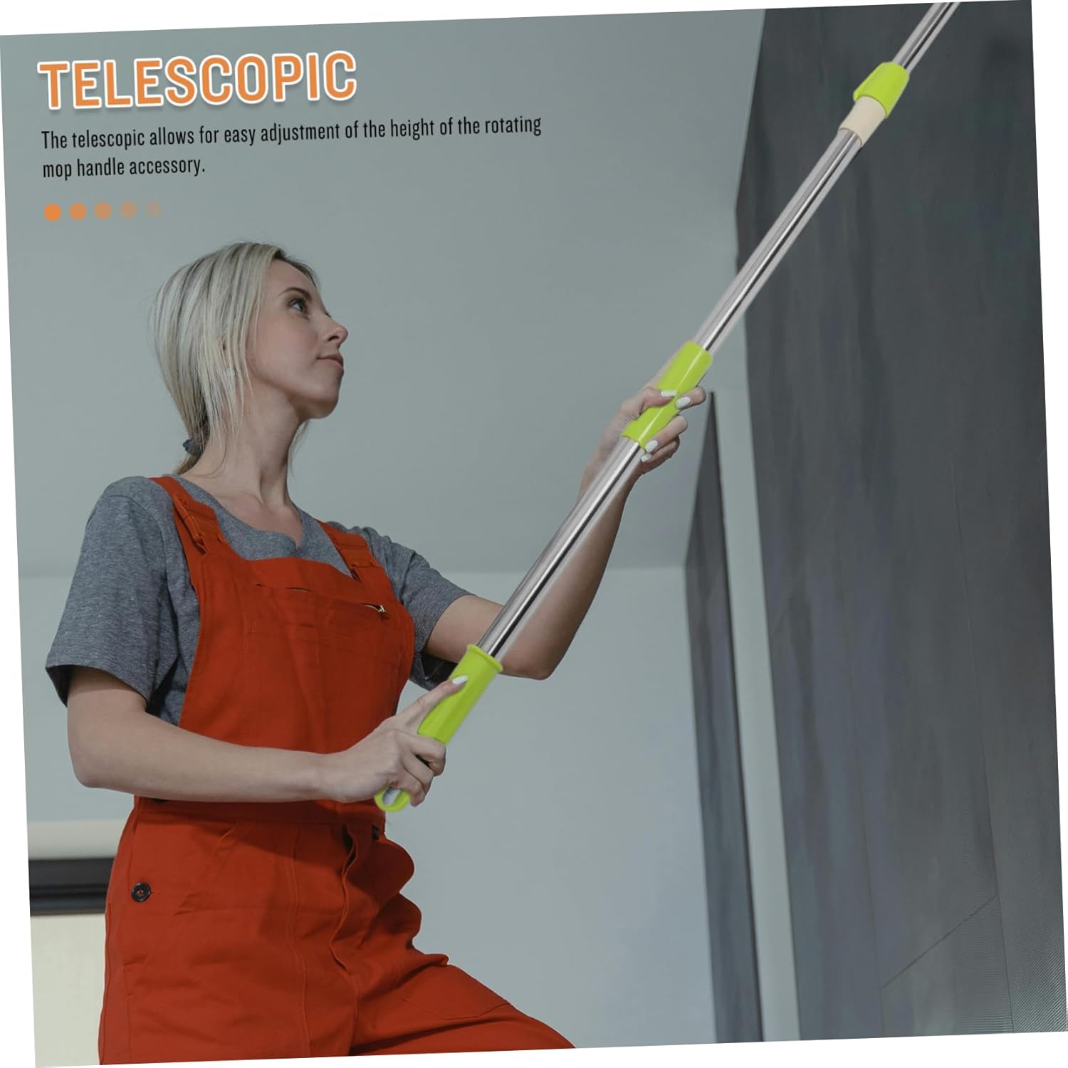 2pcs Rotating Mop Rod Detachable Round Mop Head Reinforced Pole for Floor Cleaning and Explosion Handle for Hardwood and Tile Surfaces