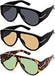Oversized Retro Aviator Sunglasses for Women Men Trend 70s Thick Classic Vintage Style Sun Glasses