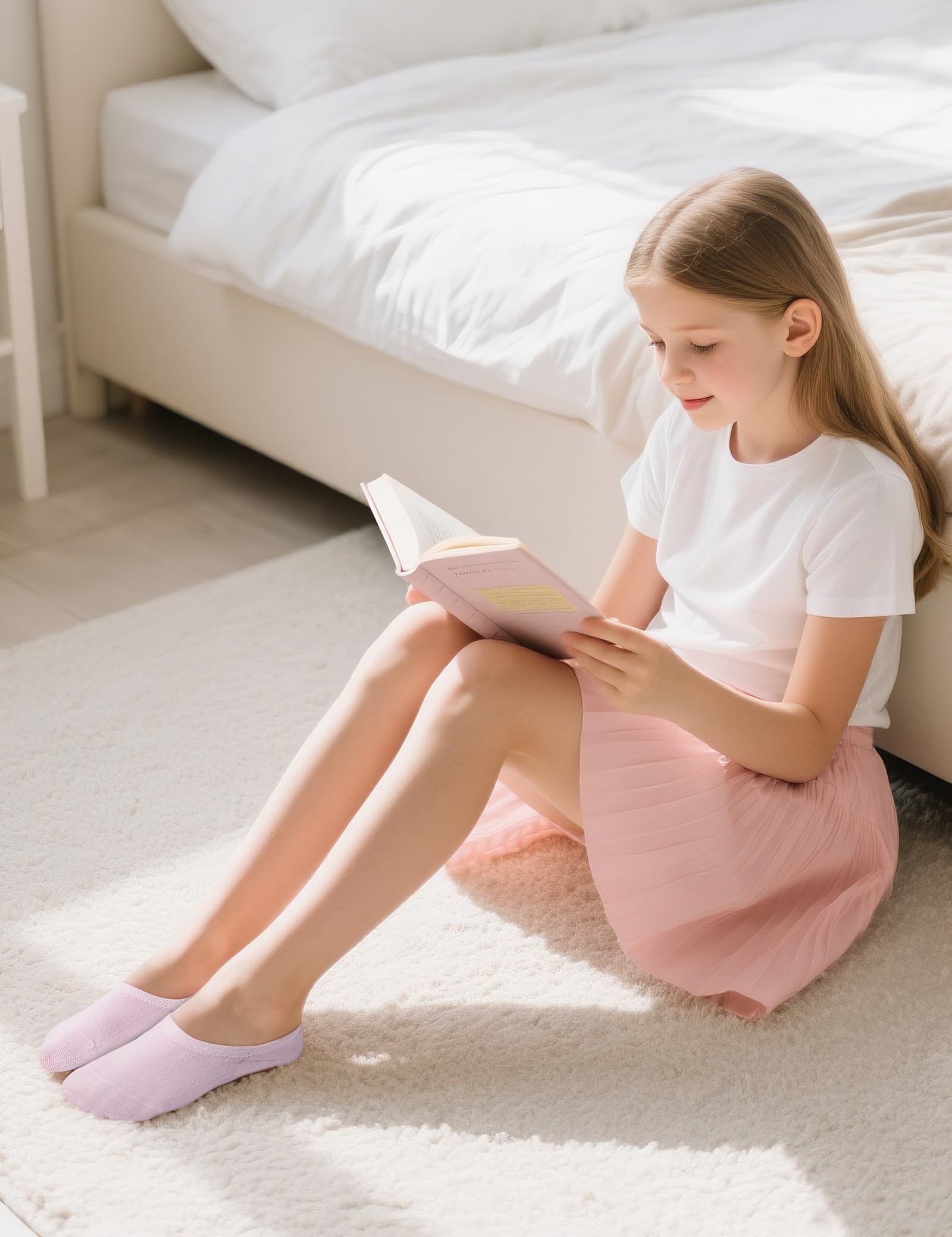 BOOPH No-Show-Socken für Mädchen, Jungen, Kleinkinder, rutschfest, niedrig geschnitten, Kindersocken, 3–12 Jahre, 10 Paar, Mehrfarbig, 7-9 Years