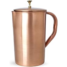 Water Jug - Copper Pitcher - House Warming Gifts New Home - Large Water Jug - 2 Liters Hammered Copper Pitcher for Ayurveda Benefits, Copper Water Pitcher