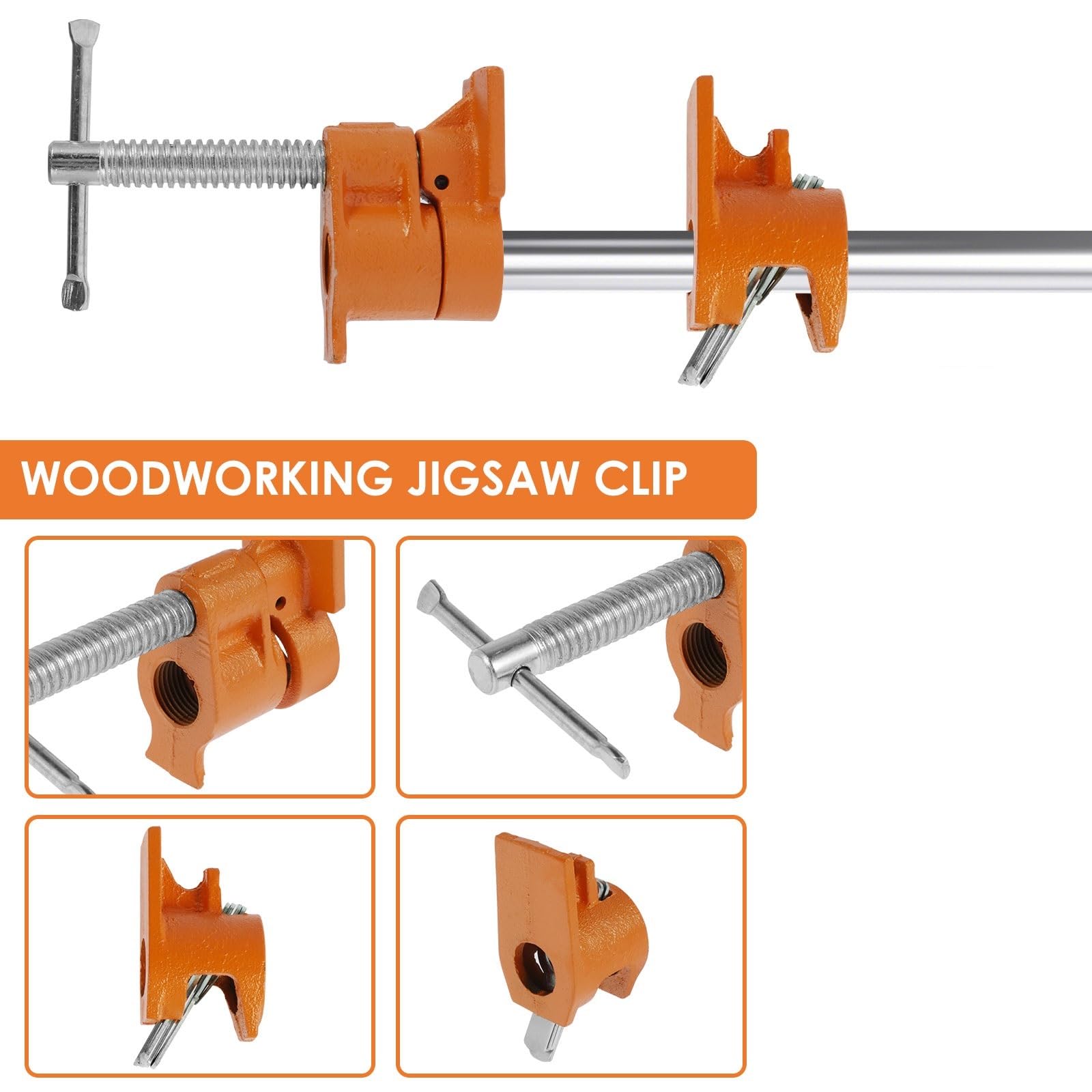 Soporte de montaje lateral para cajón Juego de 2 abrazaderas tubo 1/2 pulgada, compatibles con tubos negros, profesionales for madera, ideales for ensamblajes o cortes carpintería(6PCS)