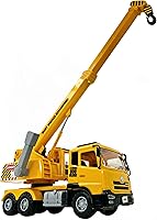 Big Daddy King Crane Truck - Friction Powered, 1ft Extendable Arm, 3ft Hook String, Holds 3lbs - Battery-Free Kids Construction Toy