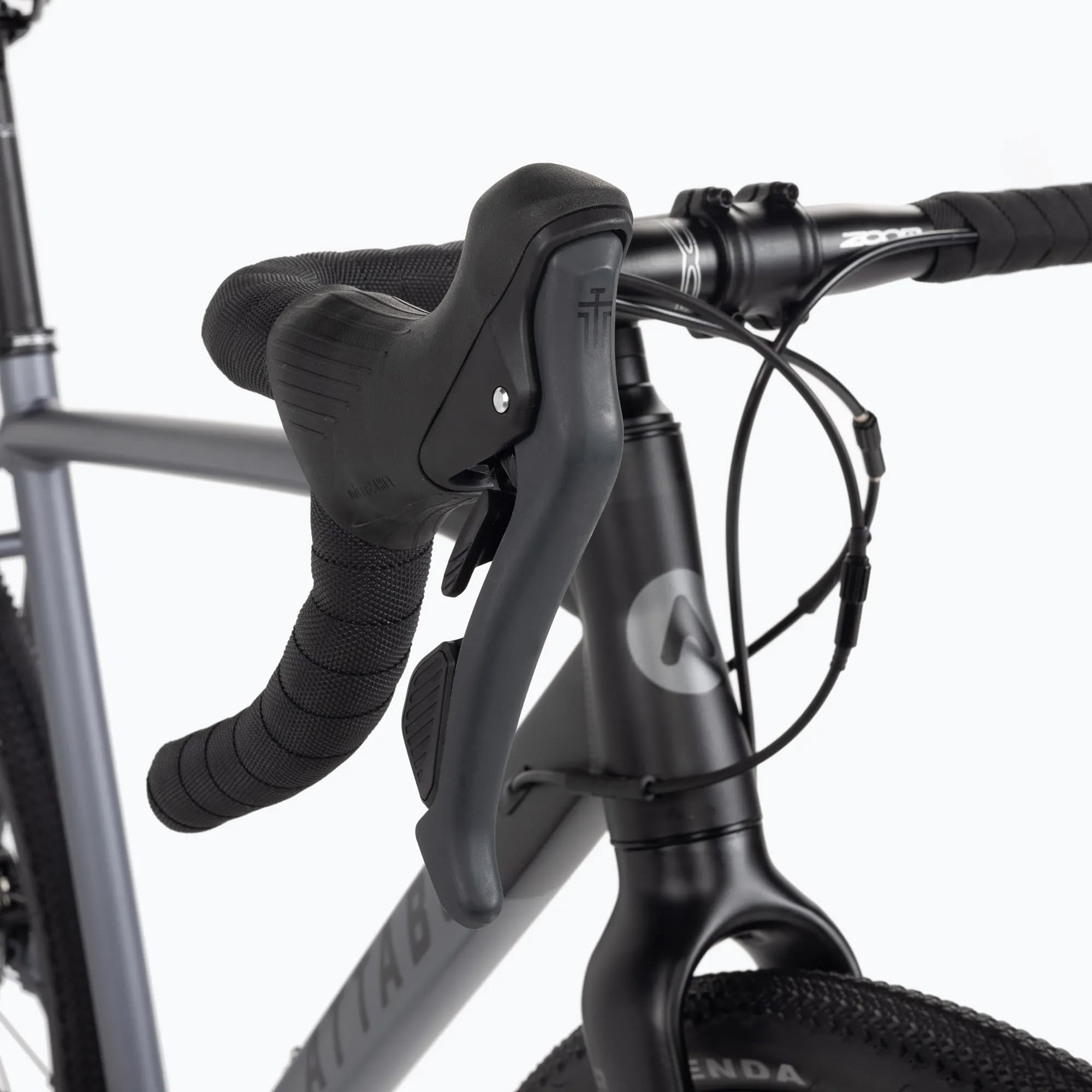 ATTABO Gravel Bike GRADO 2.0 z aluminiową ramą 52-56 cm, ergonomiczna kierownica, mechaniczny hamulec tarczowy TEKTRO rower z kołami 28" z akcesoriami, regulowane siodełko, 10-biegowa skrzynia biegów