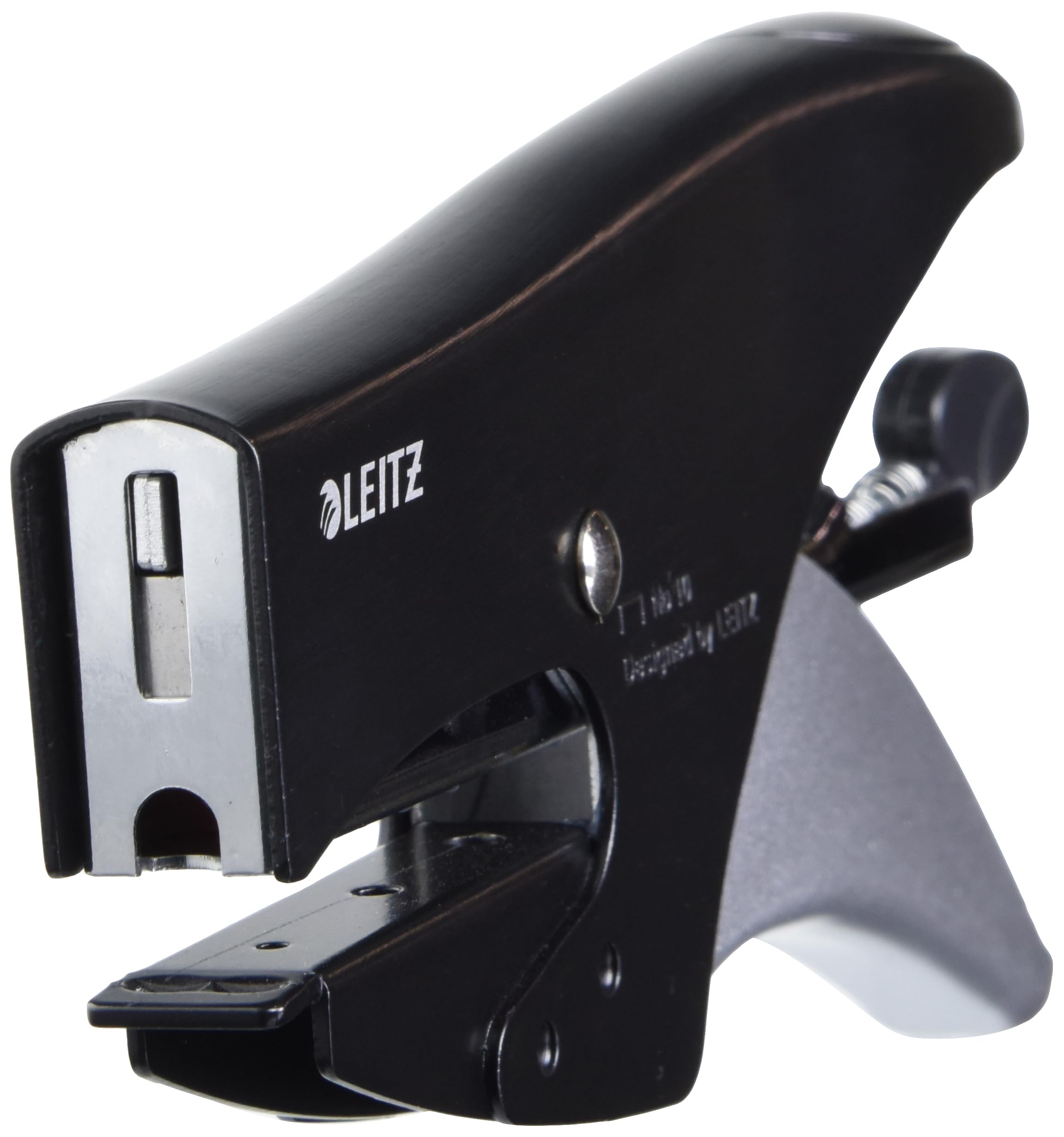 Leitz Cucitrice Piccola Elegante, Meccanismo di Caricamento Posteriore, Potenza di Spillatura fino a 15 Fogli, Cartone, Nero (Satinato)