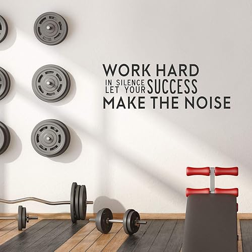Miniatura 2 de Work Hard in Silence and Let Your Success Make The Noise - Calcomanía de vinilo con citas inspiradoras para pared, 20 x 57 pulgadas, calcomanía de