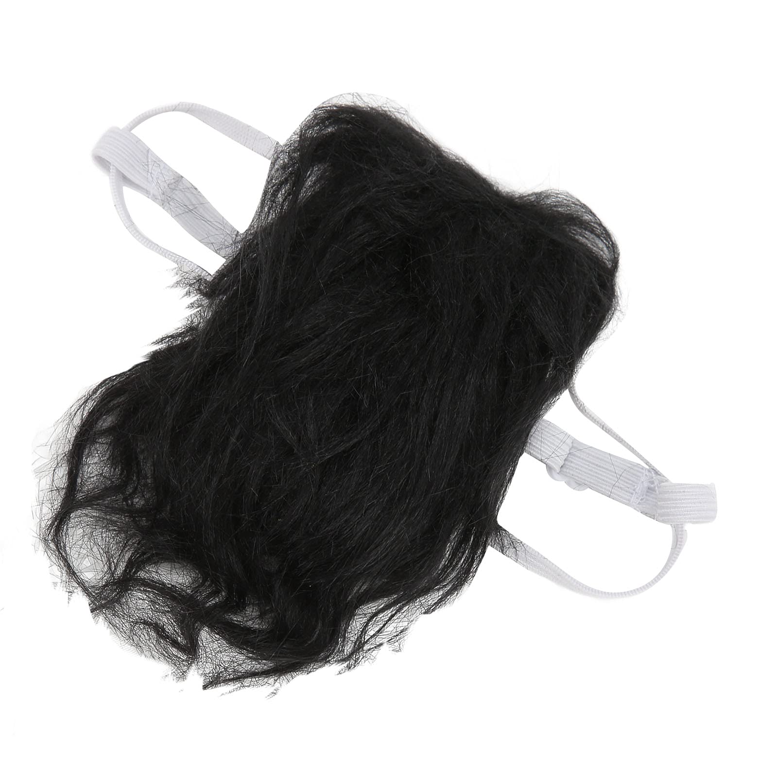 Fauitay Pet Wig, Messy Hair Headdress with Elastic Band for Dogs and Cats Halloween Dress Up (Black)