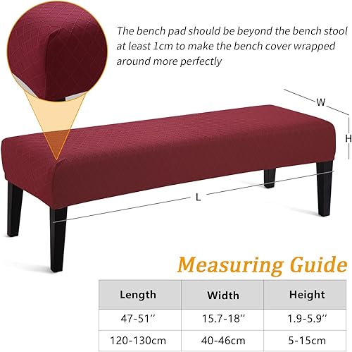 Miniatura 10 de Funda impermeable para banco de comedor, funda extraíble lavable para sala de estar, dormitorio, cocina (beige)