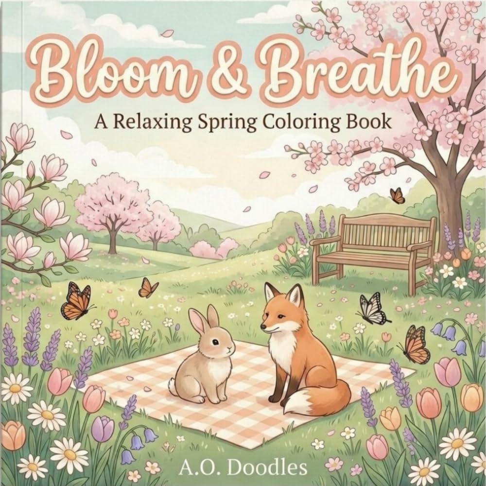Bloom & Breathe: A Relaxing Spring Coloring Book