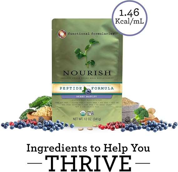FUNCTIONAL FORMULARIES Liquid Hope Peptide Berry Medley, 24 Pack | Organic berry peptide tube feeding formula with 23g protein and 7g fiber.