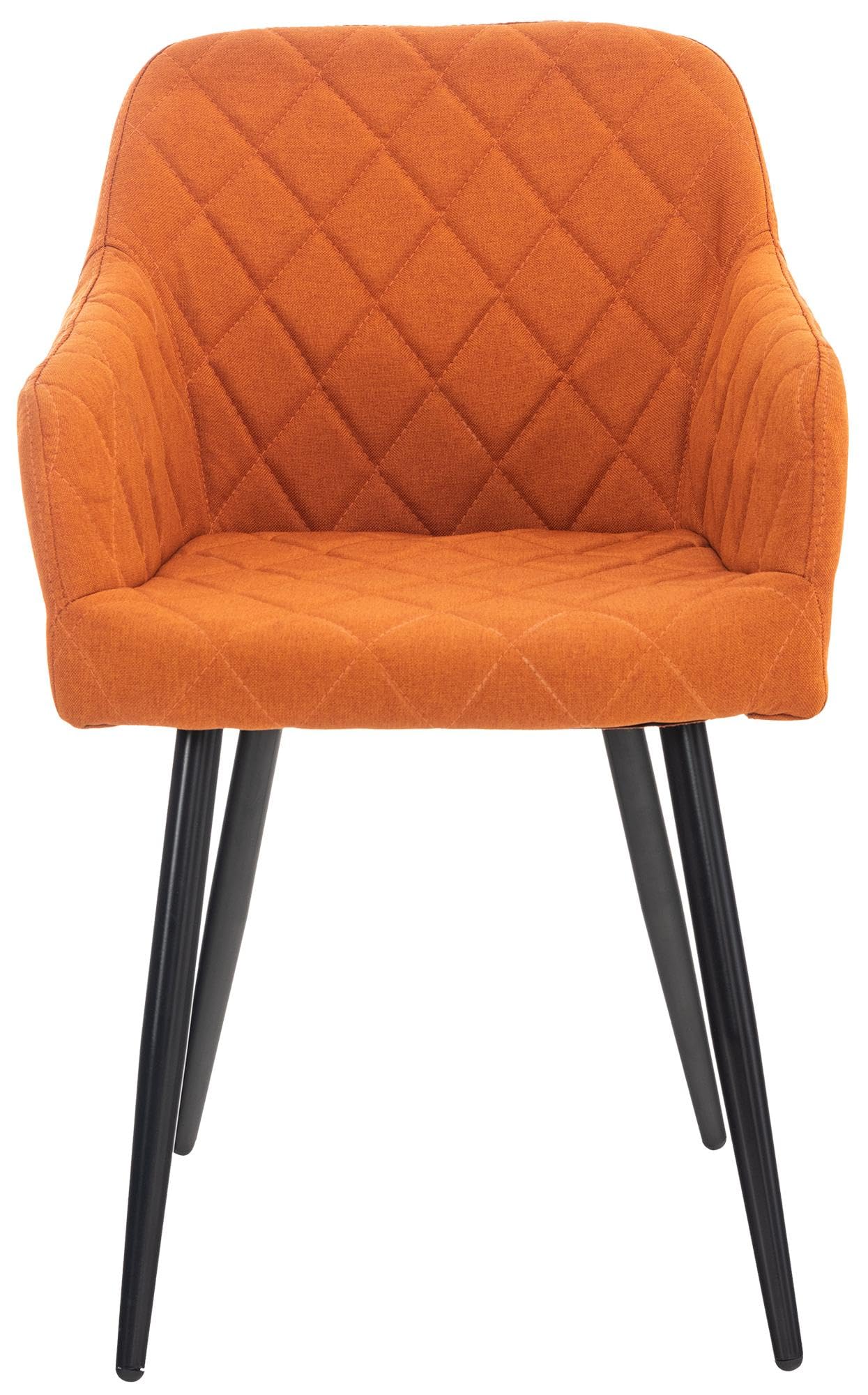 CLP Set De 2 Sillas De Comedor Shila Tapizadas En Terciopelo o Tela I Butacas De Salón Modernas con Reposabrazos Color Naranja Material Tela