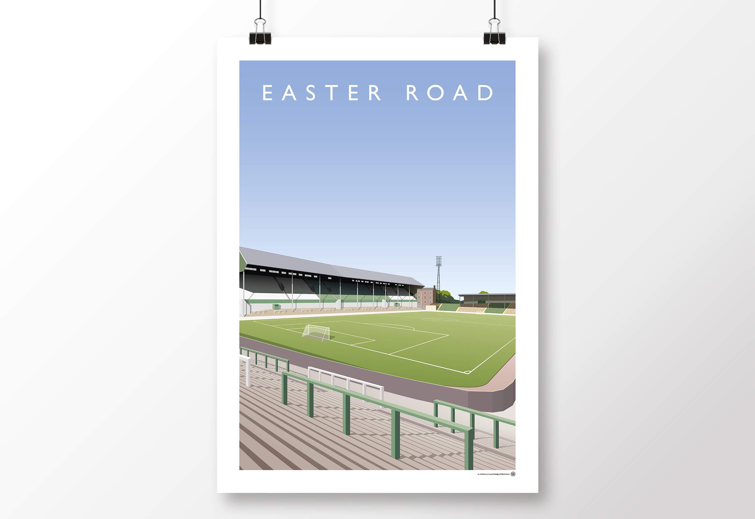Affiche Hibernian FC du stade de Pâques format A3 poster illustration