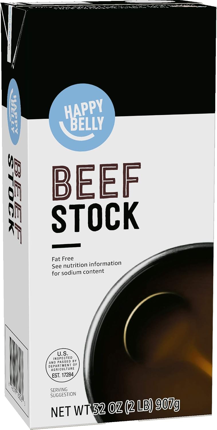 Amazon Brand - Happy Belly Beef Stock, 32 Ounce
