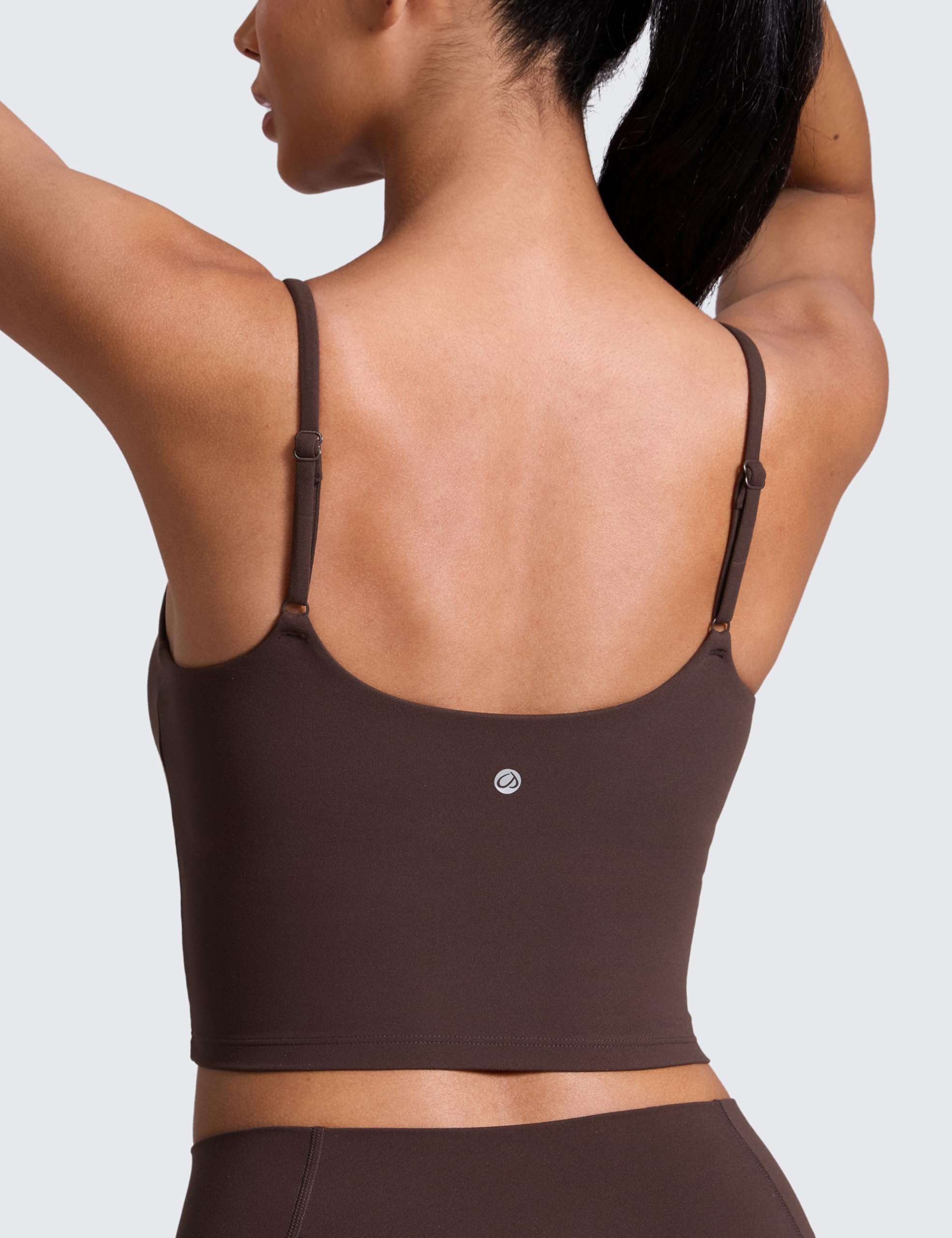 CRZ YOGA Butterlift Mujer Cuello Redondo Línea Larga Sujetador Deportivo Espalda en U Crop Top