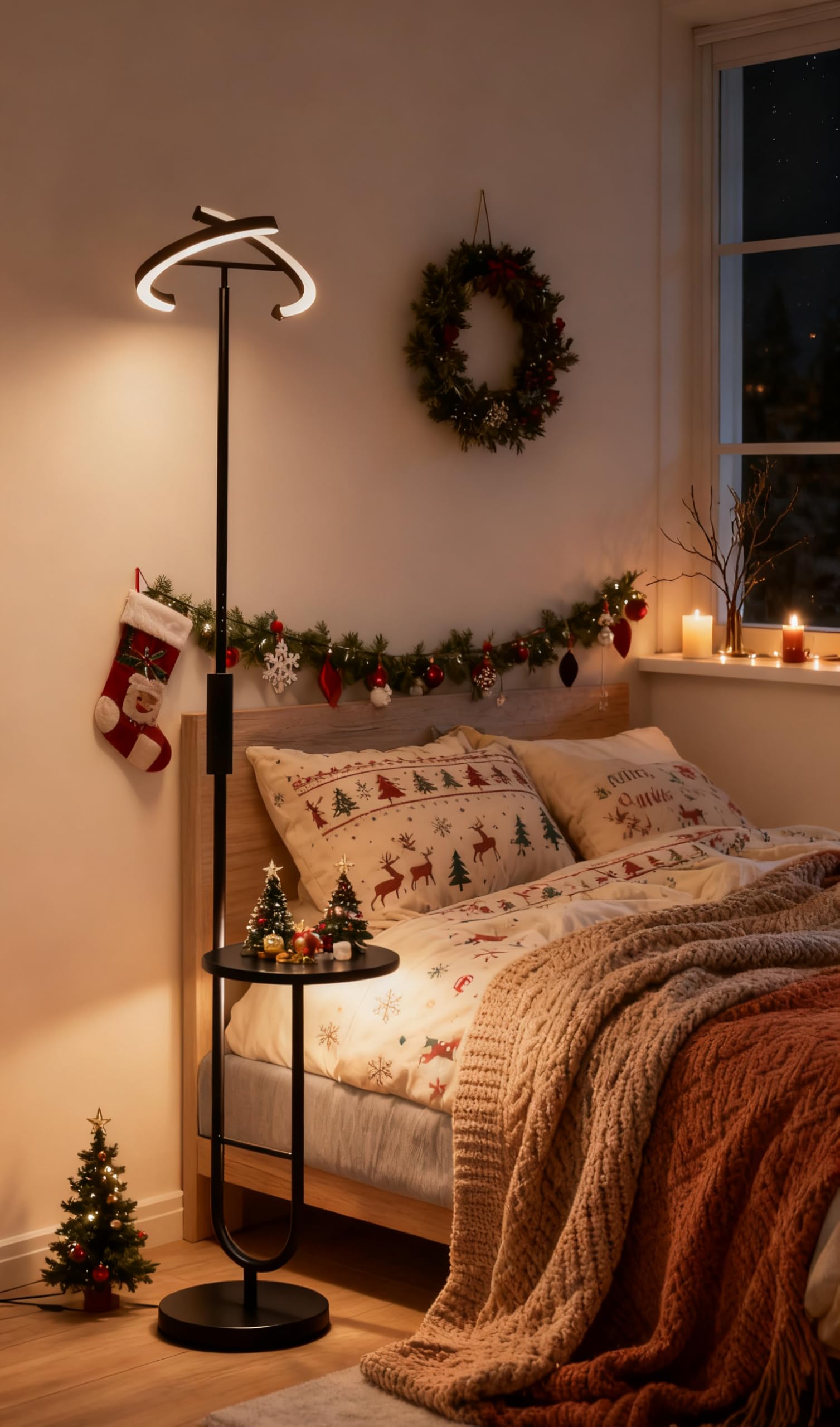 LuminexDesigns Lampada da Terra LED con Tavolino – 36 W dimmerabile con Telecomando e Touch, Testa Girevole 360°, 2700K-6500K, Lampada Moderna Nera per Soggiorno e Ufficio, 175 cm