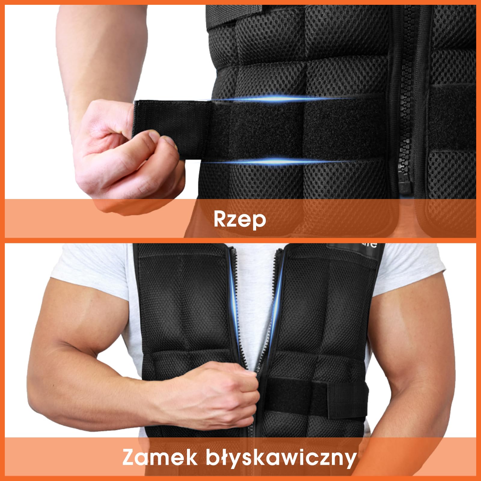 DH FitLife Regulowana Kamizelka Obciążeniowa z Regulowanym Obciążeniem 10/20/30 kg – do Budowy Mięśni, Treningu Siłowego i Wytrzymałościowego, na Crossfit i Bieganie dla Kobiet i Mężczyzn