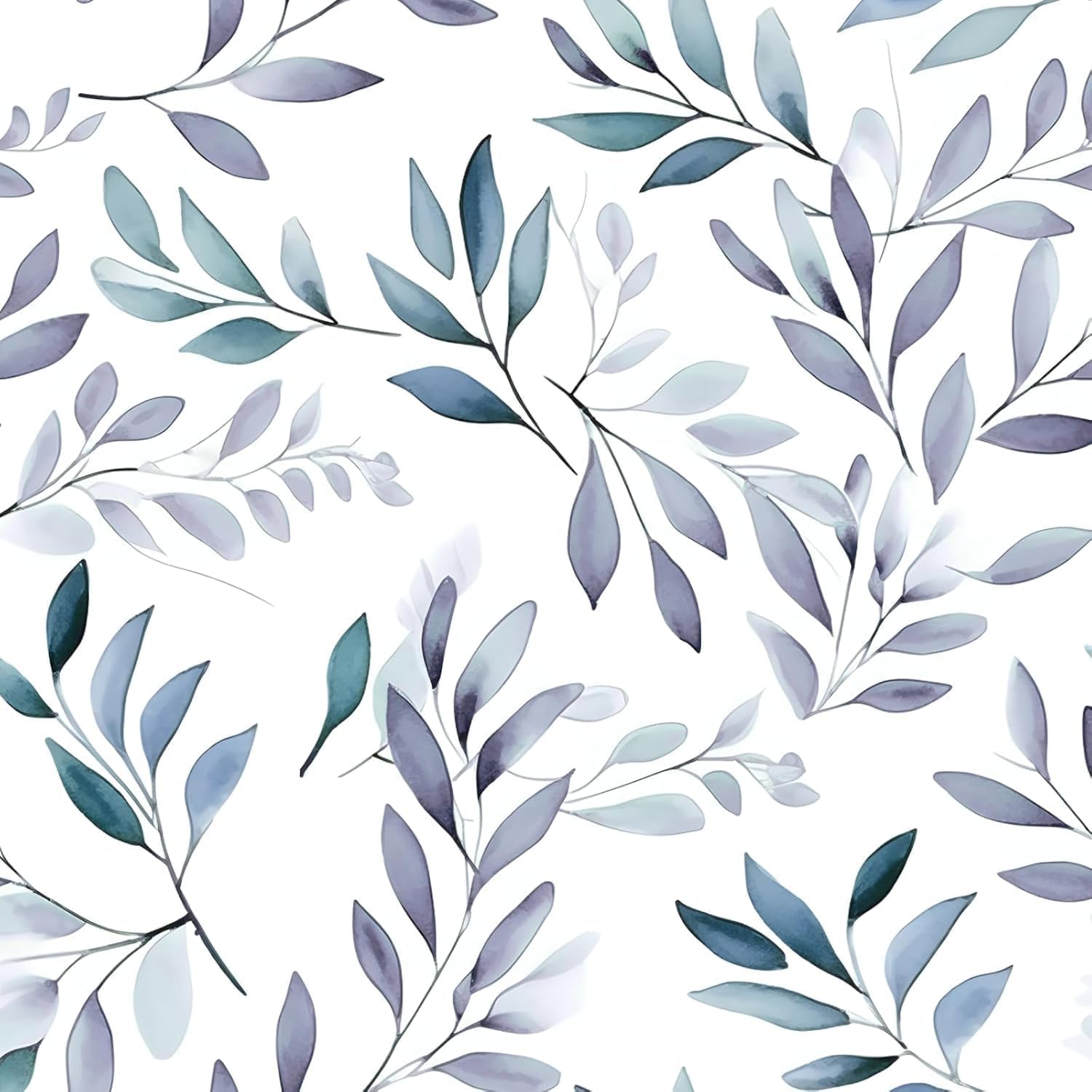 Danodoi Leaf Wallpaper Peel and Stick Wallpaper Stick and Peel Blue Leaf Contact Paper for Cabinet Waterproof Self Adhesive Wall Paper for Kitchen Countertop Wall 17.5" x 118"