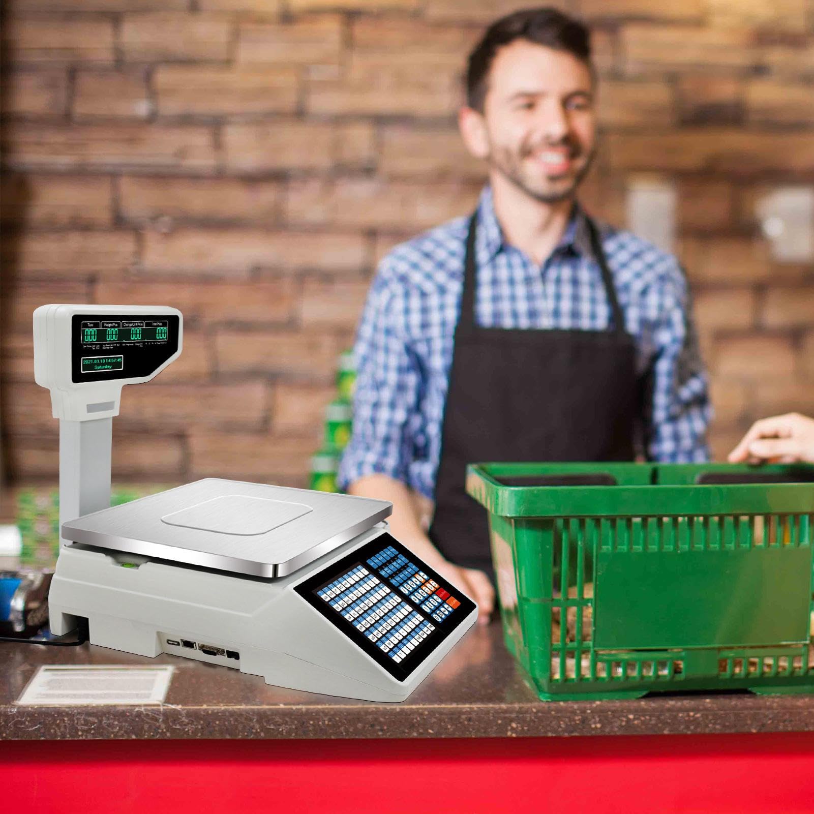 Commercial Scale - Digital Electronic Scale,High Precision Commercial Food Weight Scale with Printer for Retail Store, Fruit Market, Butcher Shop