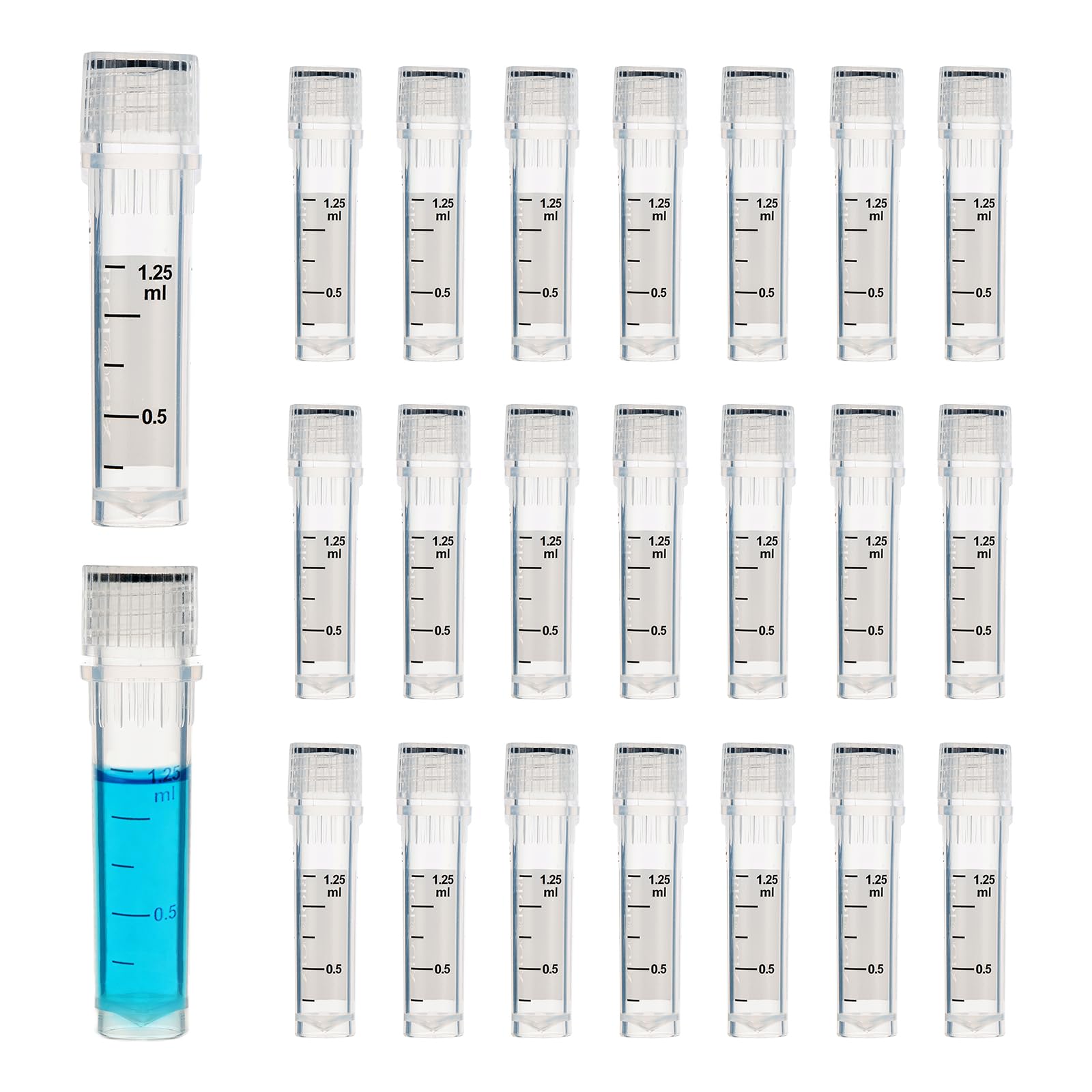 50 Stück 2 ml Kunststoff Kryoröhrchen Probenröhrchen Kryoröhrchen-Reagenzglas mit Kappe Kunststoff-Probenflaschen (50 Stück)
