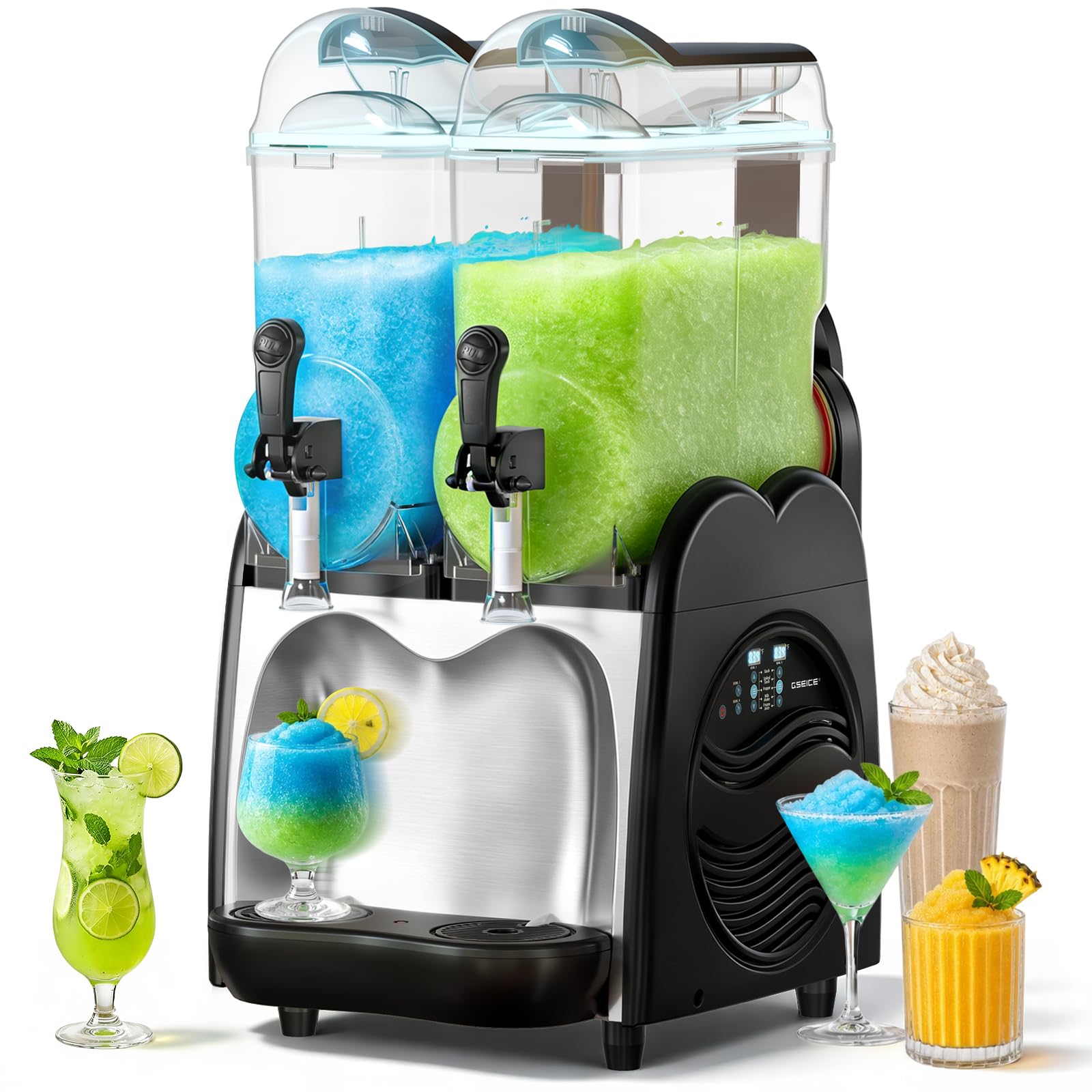 Amazon.co.jp: GSEICE フローズンマシン 15Lx2タンク 1回100杯 氷不要 Amazon.co.jp: GSEICE フローズンマシン 15Lx2タンク 1回100杯 氷不要