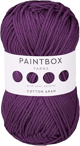 Miniatura 13 de Paintbox Yarns Hilo Aran 100% Algodón 1.76oz (50g), 93 Yardas (85m) - Lana Peinada Vino Tinto para Ganchillo o Tejer - Suave, Ligero para Suéteres
