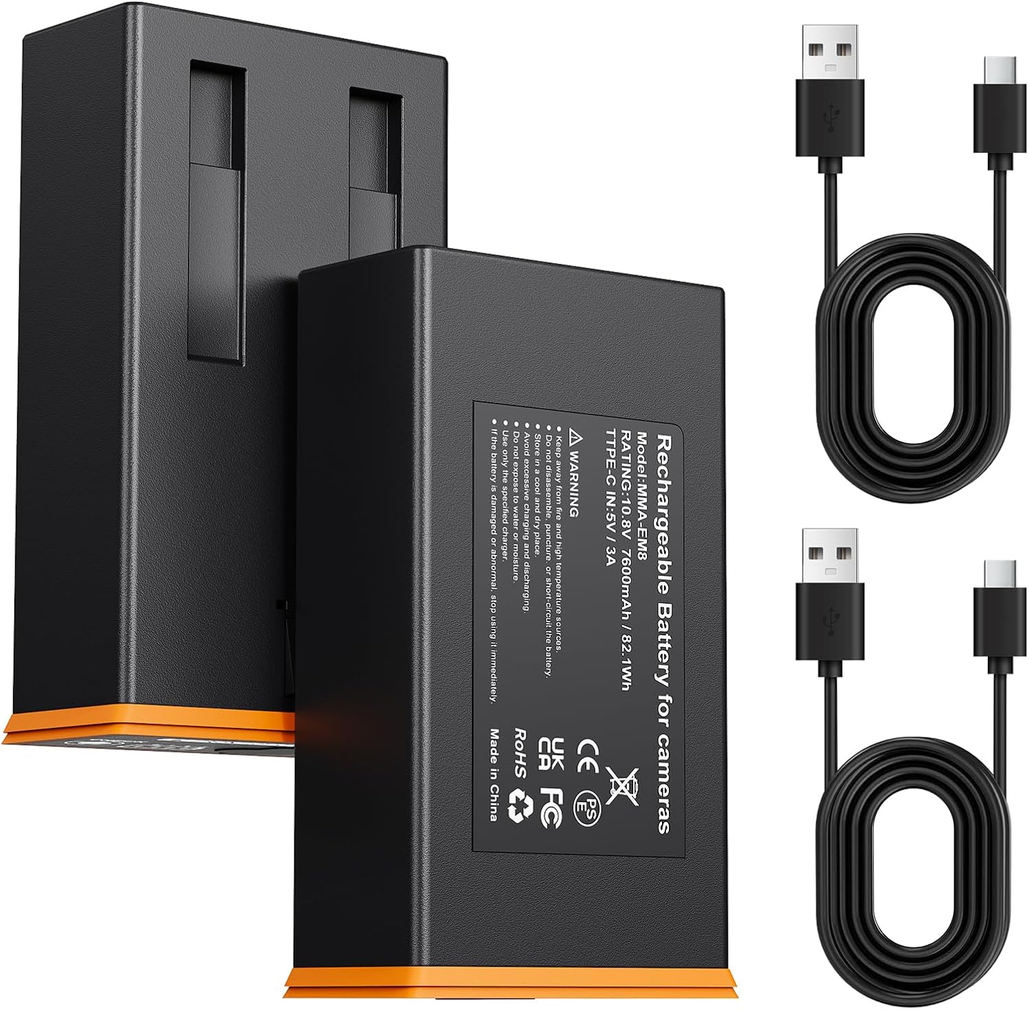 7600mAh Power Mag Battery Pack for Moultrie Edge/Pro, Edge 2/Pro, Edge 3/Pro Cellular Trail Camera, Upgrade High Capacity Rechargeable Lithium-Ion Battery & Solar Panels Charging - 2 Pack