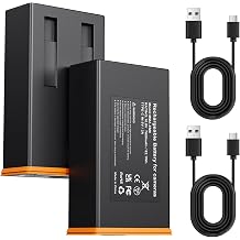 7600mAh Power Mag Battery Pack for Moultrie Edge/Pro, Edge 2/Pro, Edge 3/Pro Cellular Trail Camera, Upgrade High Capacity Rechargeable Lithium-Ion Battery & Solar Panels Charging - 2 Pack