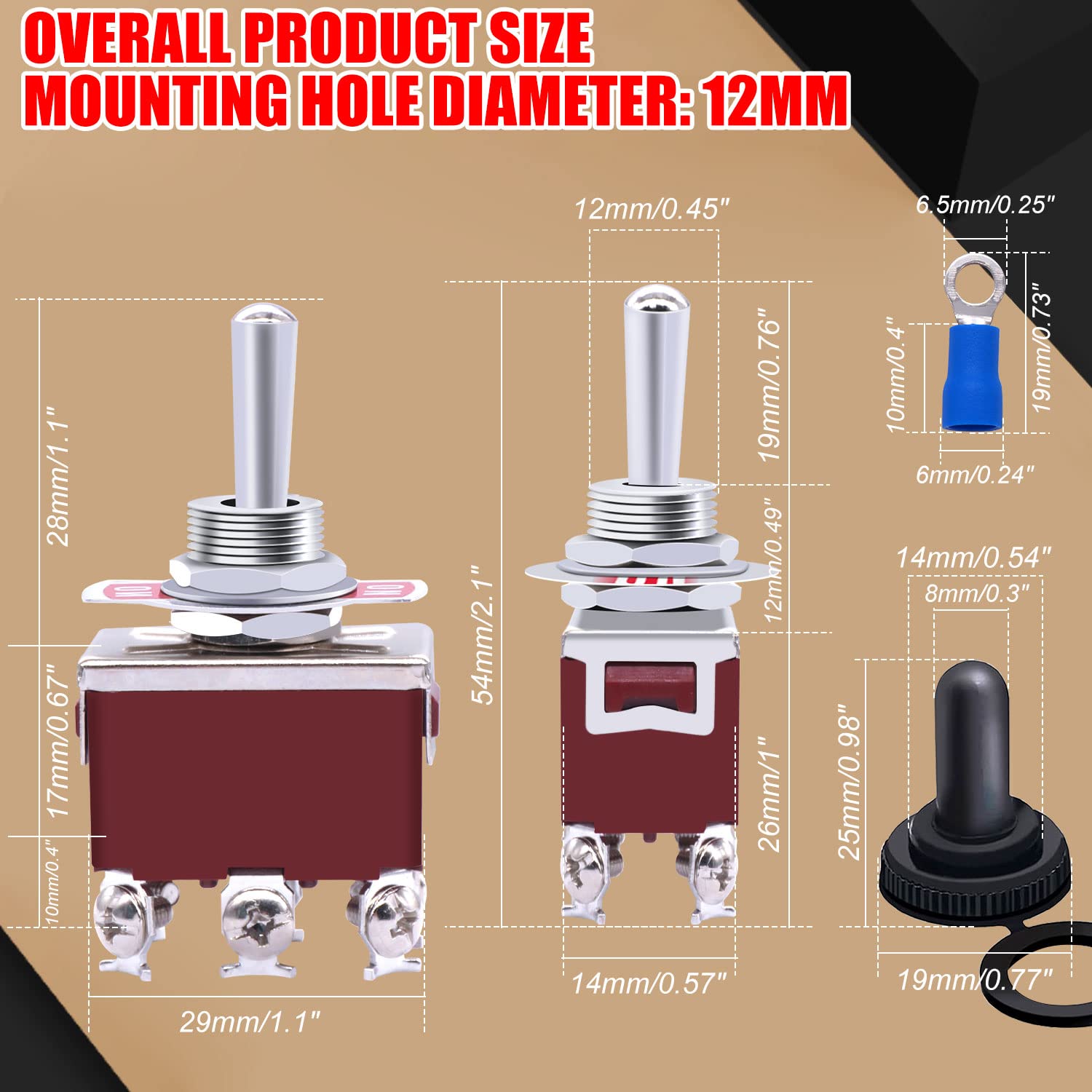 Buy Twidec/3Pcs Waterproof Heavy Duty Momentary Toggle Switch 12V DC