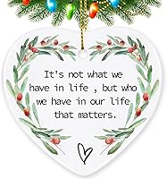 Jocidea Heart-Shaped Friendship Ornament - Ceramic Christmas Tree Hanging Decor, Best Friend Birthday Gifts for Women