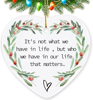 Jocidea Heart-Shaped Friendship Ornament - Ceramic Christmas Tree Hanging Decor, Best Friend Birthday Gifts for Women